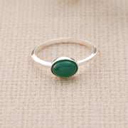Natural Oval Emerald Stone Ring II - Lyphiyes